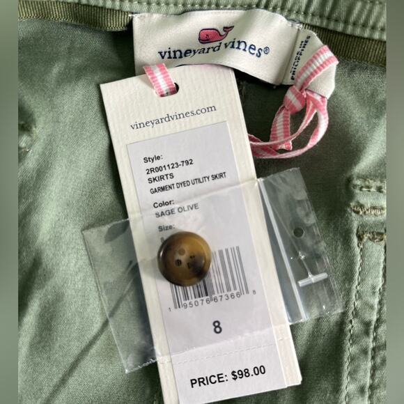 New Vineyard Vines Dyed Utility Stretch Summer Skirt w/ Pockets - Picture 7 of 10
